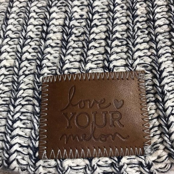 Love Your Melon Knit Slouchie Navy/White Beanie - Picture 3 of 7